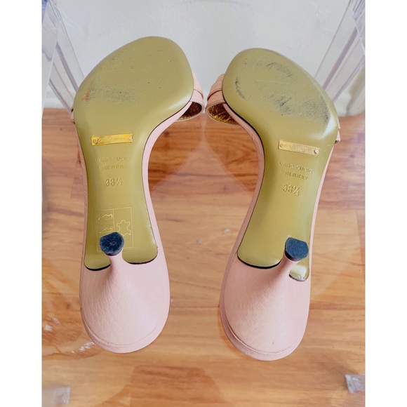 Dolce & Gabbana Pink Leather Kitten Heel Slides - Picture 5 of 6